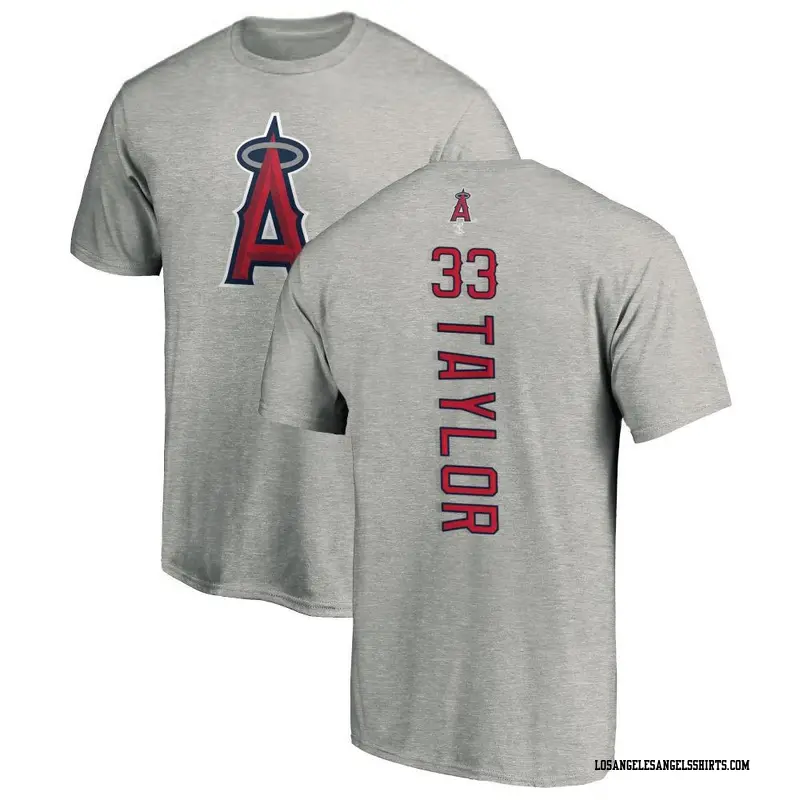 Youth Los Angeles Angels ＃33 Chris Taylor Ash Backer T-Shirt