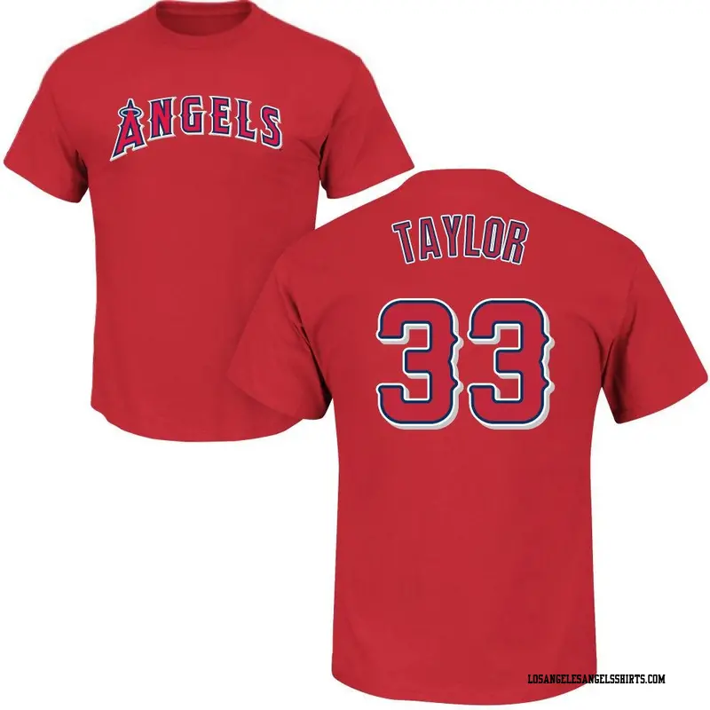 Youth Los Angeles Angels ＃33 Chris Taylor Red Roster Name & Number T-Shirt