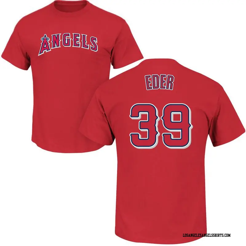 Youth Los Angeles Angels ＃39 Jake Eder Red Roster Name & Number T-Shirt