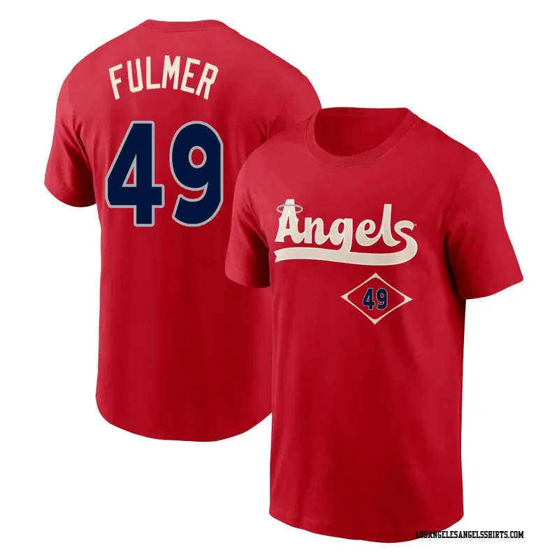 Youth Los Angeles Angels ＃49 Carson Fulmer Red 2022 City Connect Name & Number T-Shirt