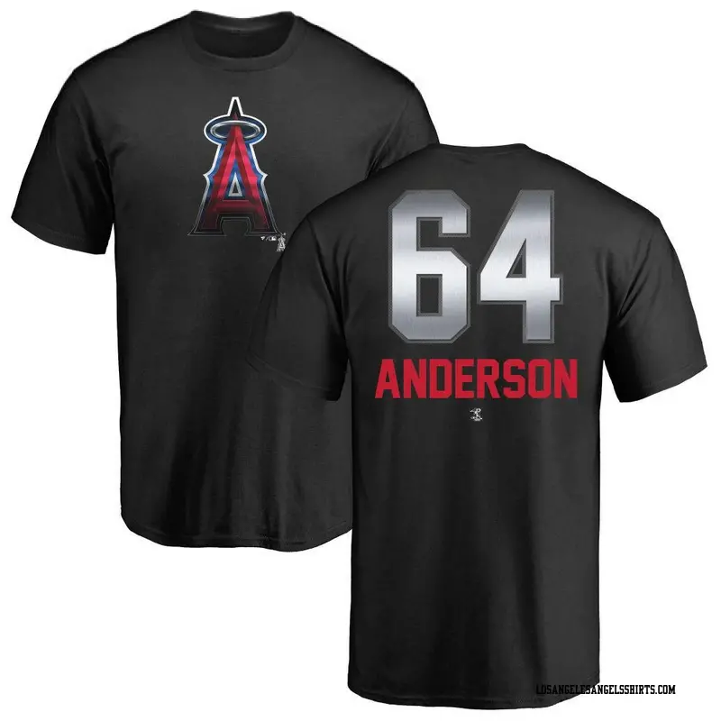 Youth Los Angeles Angels ＃64 Shaun Anderson Black Midnight Mascot T-Shirt