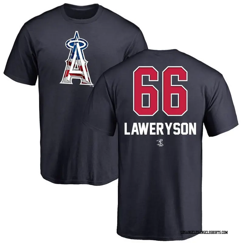 Youth Los Angeles Angels ＃66 Cody Laweryson Navy Name and Number Banner Wave T-Shirt
