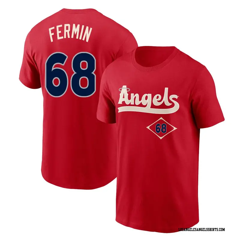 Youth Los Angeles Angels ＃68 Jose Fermin Red 2022 City Connect Name & Number T-Shirt